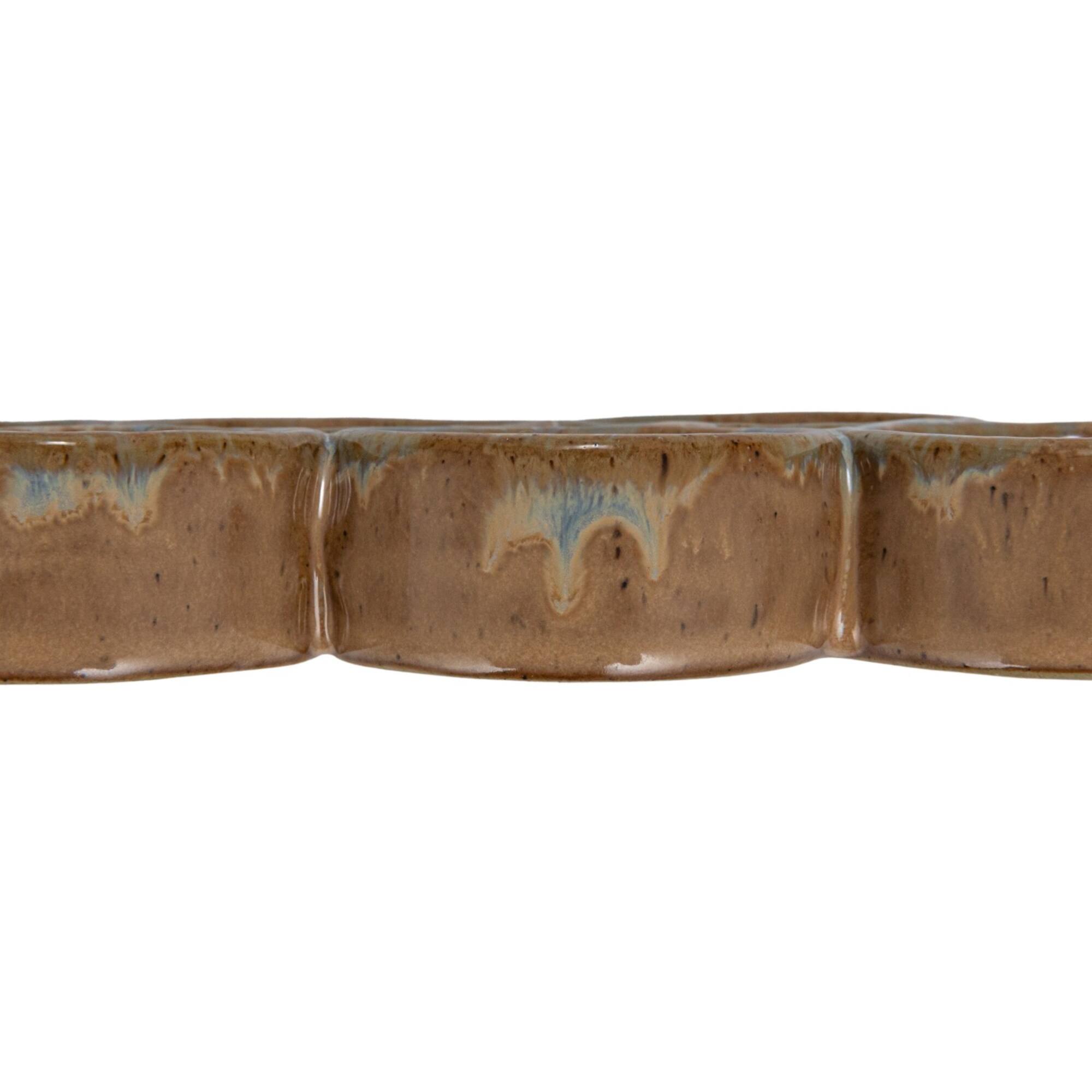 Hello Honey® Brown & Blue Reactive Glaze Stoneware Egg Holder